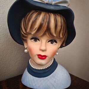 Vintage Large Lady Head Vase